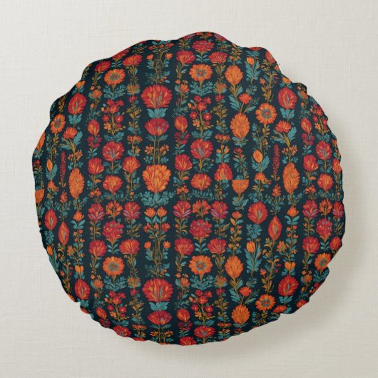 Herfstbloei" Rond Kussen (Achterkant)