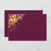 Herfstbloem elegant burgundy notitiekaartje (Voorkant / Achterkant)