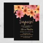 Herfstbloem Elke leeftijd Verrassing Zwart Verjaar Kaart (Voorkant / Achterkant)