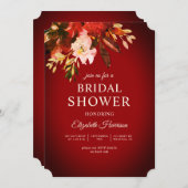 Herfstbloem gepolijst rood Vrijgezellenfeest Kaart (Voorkant / Achterkant)