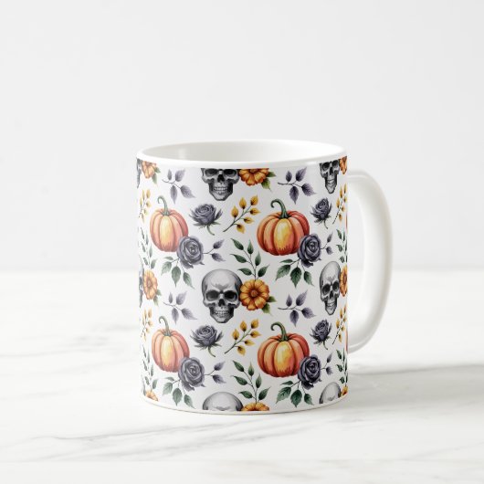 Herfstbloem Halloween Koffiemok (Voorkant rechts)