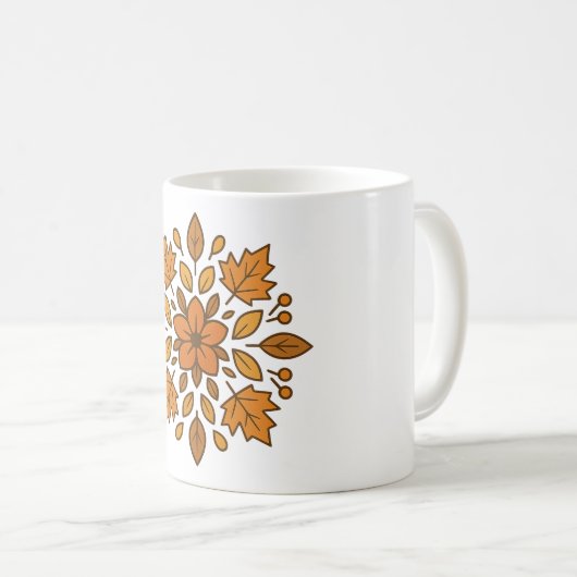 Herfstbloem mandala koffiemok (Voorkant rechts)