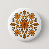 Herfstbloem mandala ronde button 5,7 cm (Voorkant)