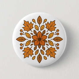 Herfstbloem mandala ronde button 5,7 cm