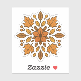 Herfstbloem mandala sticker
