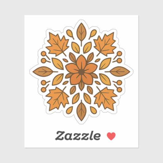 Herfstbloem mandala sticker (Vel)