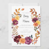 Herfstbloem met BoId waterverf bloei met RSVP Kaart (Voorkant)