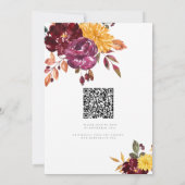 Herfstbloem met BoId waterverf bloei met RSVP Kaart (Achterkant)