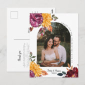 Herfstbloem met dank je waterverf bloesem briefkaart (Voorkant / Achterkant)