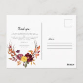 Herfstbloem met dank je waterverf bloesem briefkaart (Achterkant)