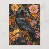 Herfstbloem Raven Crow Briefkaart (Voorkant)