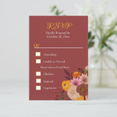 Herfstbloem RSVP-reactiekaart RSVP Kaartje (Staand voorkant)