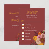 Herfstbloem RSVP-reactiekaart RSVP Kaartje (Voorkant / Achterkant)