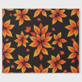 Herfstbloem vet Herfst kleuren Cadeaupapier (Vlak)