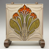 Herfstbloemblaadjes Art Nouveau Tegeltje
