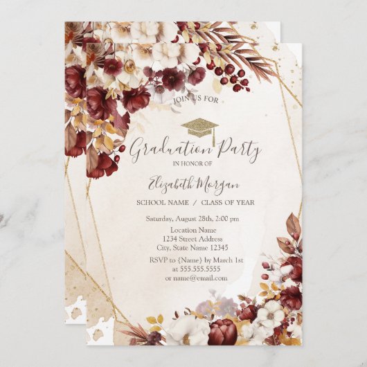 Herfstbloemen, Afstudeerder Pet, Afstuderen Kaart (Voorkant / Achterkant)