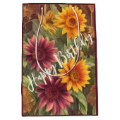 herfstbloemen bloemige Herfst Verjaardag Medium Cadeauzakje (Voorkant)