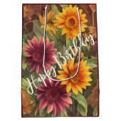  herfstbloemen bloemige Herfst Verjaardag Medium Cadeauzakje (Achterkant)
