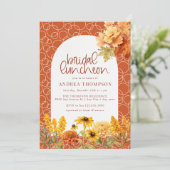 Herfstbloemen | bruidslunch kaart (Staand voorkant)