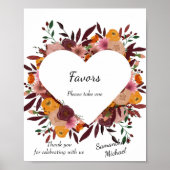 Herfstbloemen Bruiloft Witte Favorieten Poster  (Voorkant)
