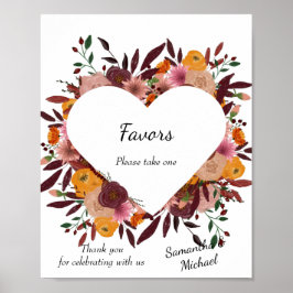 Herfstbloemen Bruiloft Witte Favorieten Poster 