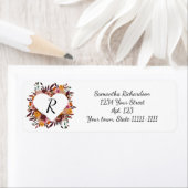 Herfstbloemen Bruiloft Witte retouradreslabels Etiket (Insitu)