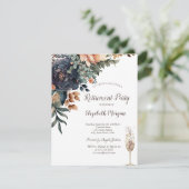 Herfstbloemen, champagneglas pensioen kaart (Staand voorkant)