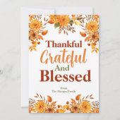 Herfstbloemen dankbare en gezegende Thanksgiving Feestdagenkaart (Voorkant)