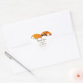 Herfstbloemen en bessen hart sticker (Envelop)