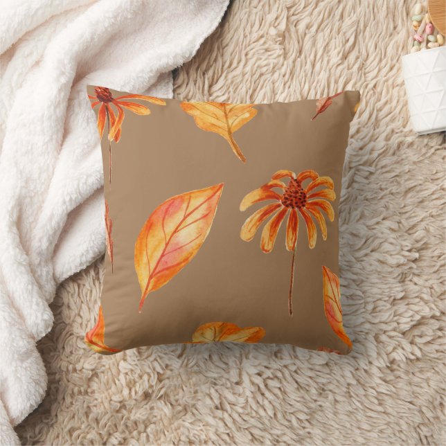 Herfstbloemen en bladeren kussen (Deken)