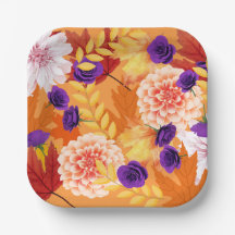 Herfstbloemen en -bladeren