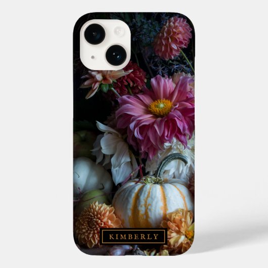 Herfstbloemen en pompoenen iPhone Hoesje (Achterkant)