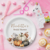 Herfstbloemen en pompoenen waterverf herfst papieren bordje (Feest)