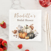 Herfstbloemen en pompoenen waterverf herfst servet (Insitu)