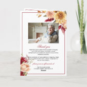 Herfstbloemen Foto Herdenkings- Funeral Programma' Kaart (Achterkant)