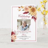Herfstbloemen Foto Herdenkings- Funeral Programma' Kaart (Gele Bloem)
