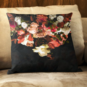 Herfstbloemen gestileerde print kussen