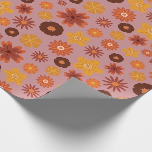 Herfstbloemen Gezellige Herfst Verjaardagsfeest Na Cadeaupapier (Hoek)