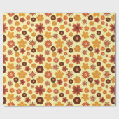 Herfstbloemen Herfst Verjaardagsfeest Naadloos Cadeaupapier (Vlak)