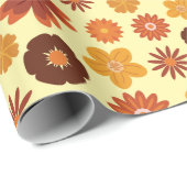 Herfstbloemen Herfst Verjaardagsfeest Naadloos Cadeaupapier (Rol Hoek)