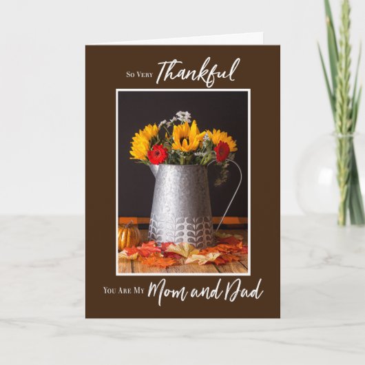 Herfstbloemen Herfstbladeren Thanksgiving Mama en  Kaart (Voorkant)