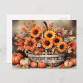 Herfstbloemen, herfstkleuren, briefkaart (Voorkant / Achterkant)
