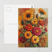 Herfstbloemen, herfstkleuren, briefkaart (Voorkant / Achterkant)