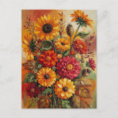Herfstbloemen, herfstkleuren, briefkaart (Voorkant)