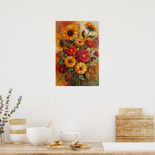 Herfstbloemen, herfstkleuren, poster
