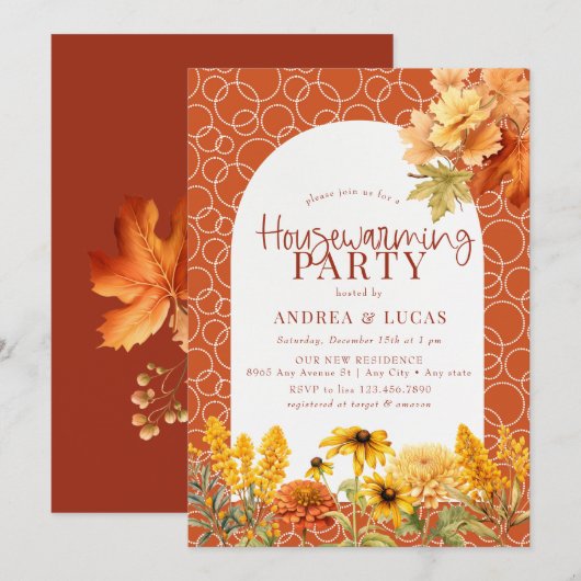 Herfstbloemen | housewarming kaart (Voorkant / Achterkant)