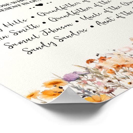 Herfstbloemen in liefdevolle herinnering poster (Hoek)