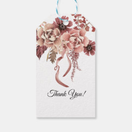 Herfstbloemen in waterverfstijl cadeaulabel