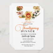 Herfstbloemen krans Thanksgiving Diner Kaart (Voorkant / Achterkant)