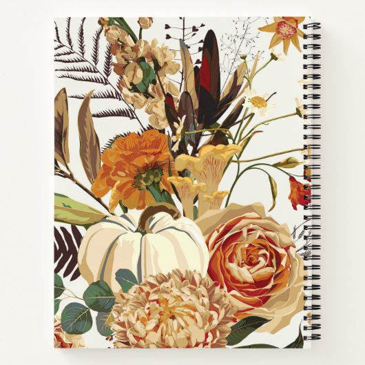 Herfstbloemen, kruiden en paddenstoelen. notitieboek (Achterkant)